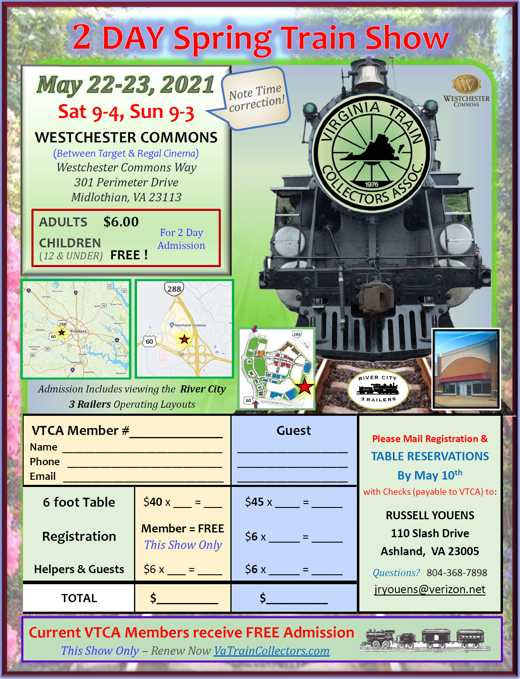 2021 VTCA Midlothian Spring Train Show – Combined Table Reservation ...