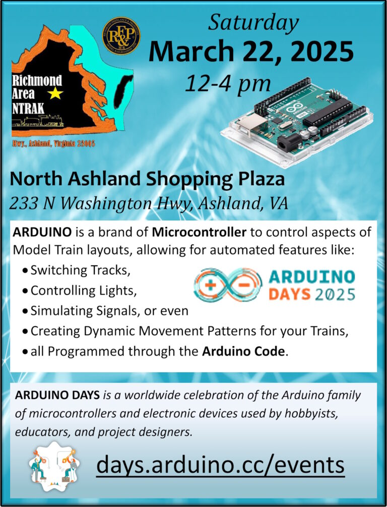 Virginia Arduino Arduino Days Flyer 2025 – 150dpi | Virginia Train Collectors, Inc.